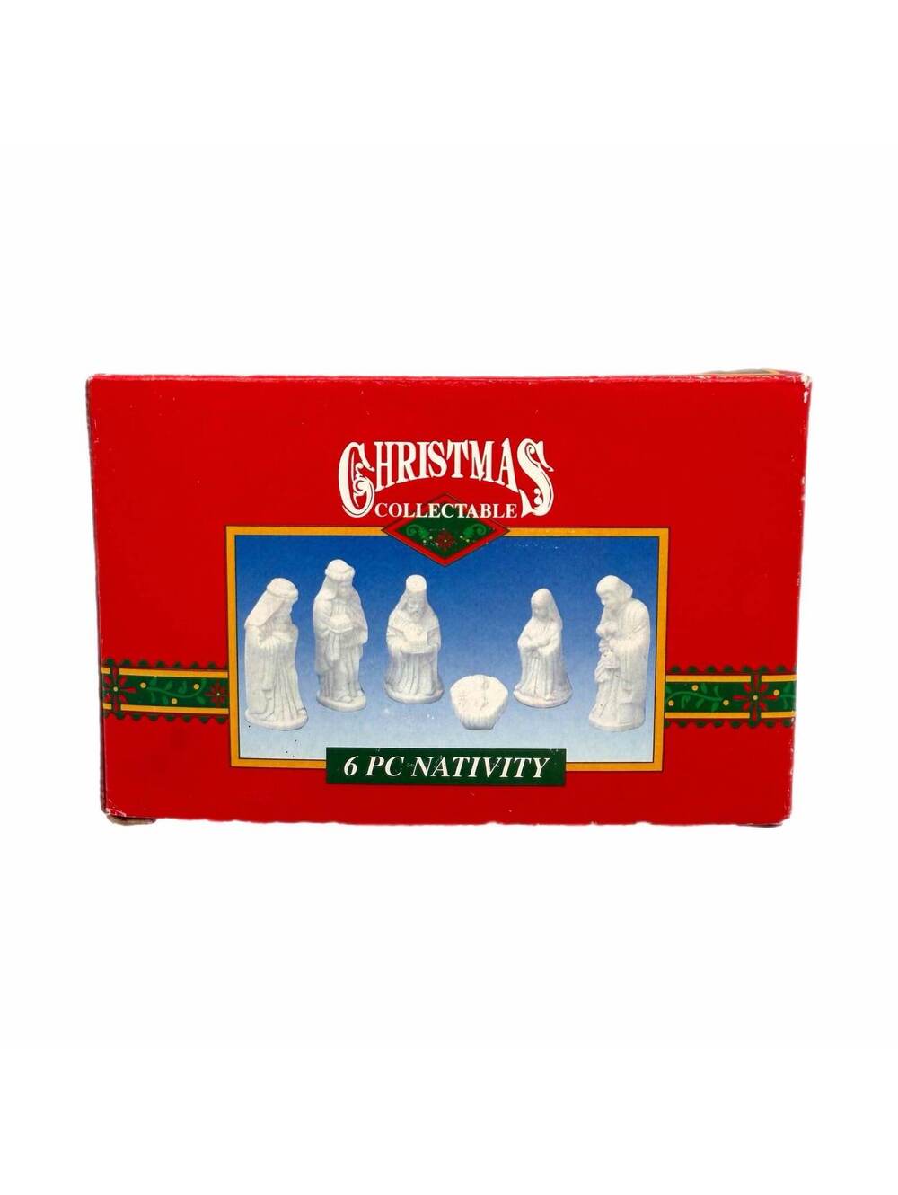 Vintage 6-Piece White Ceramic Bisque Porcelain Nativity Set – New in Box